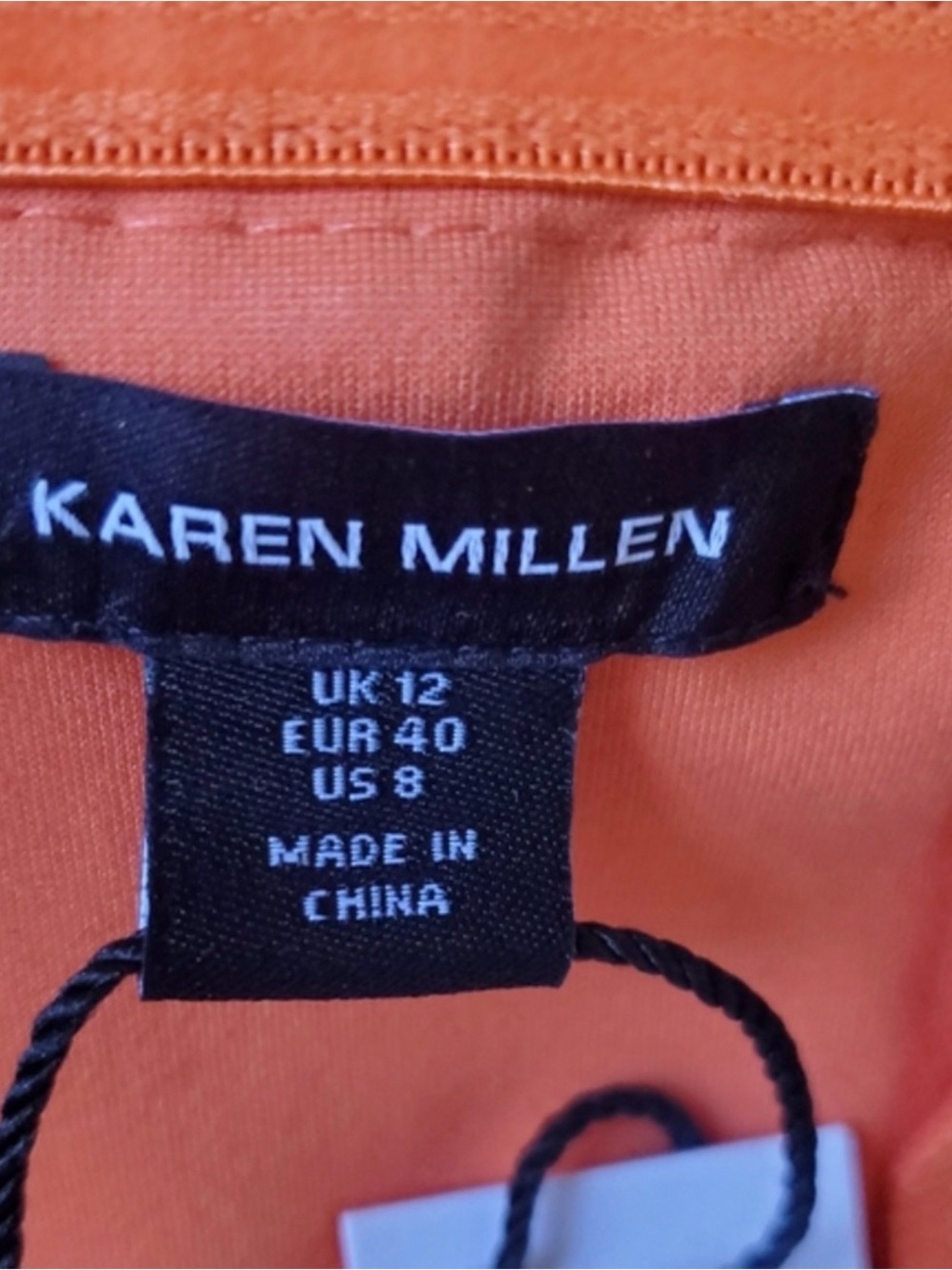 Karen Millen Orange Feather Bandeau Strapless Sleeveless Tube Top Size 8 - Picture 4 of 6